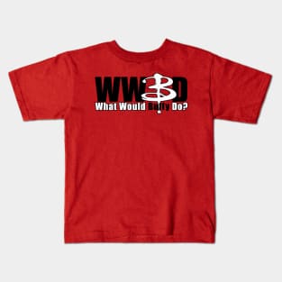 WWBD: What Would Buffy Do? (white B) Kids T-Shirt